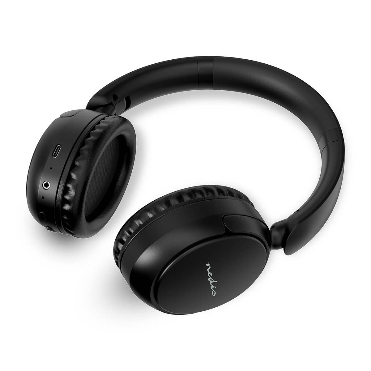 Nedis Wireless Over-Ear Headphones | Maximum battery play time: 12 hrs | Built-in microphone | Press Control | Voice control support | Volume control | Black