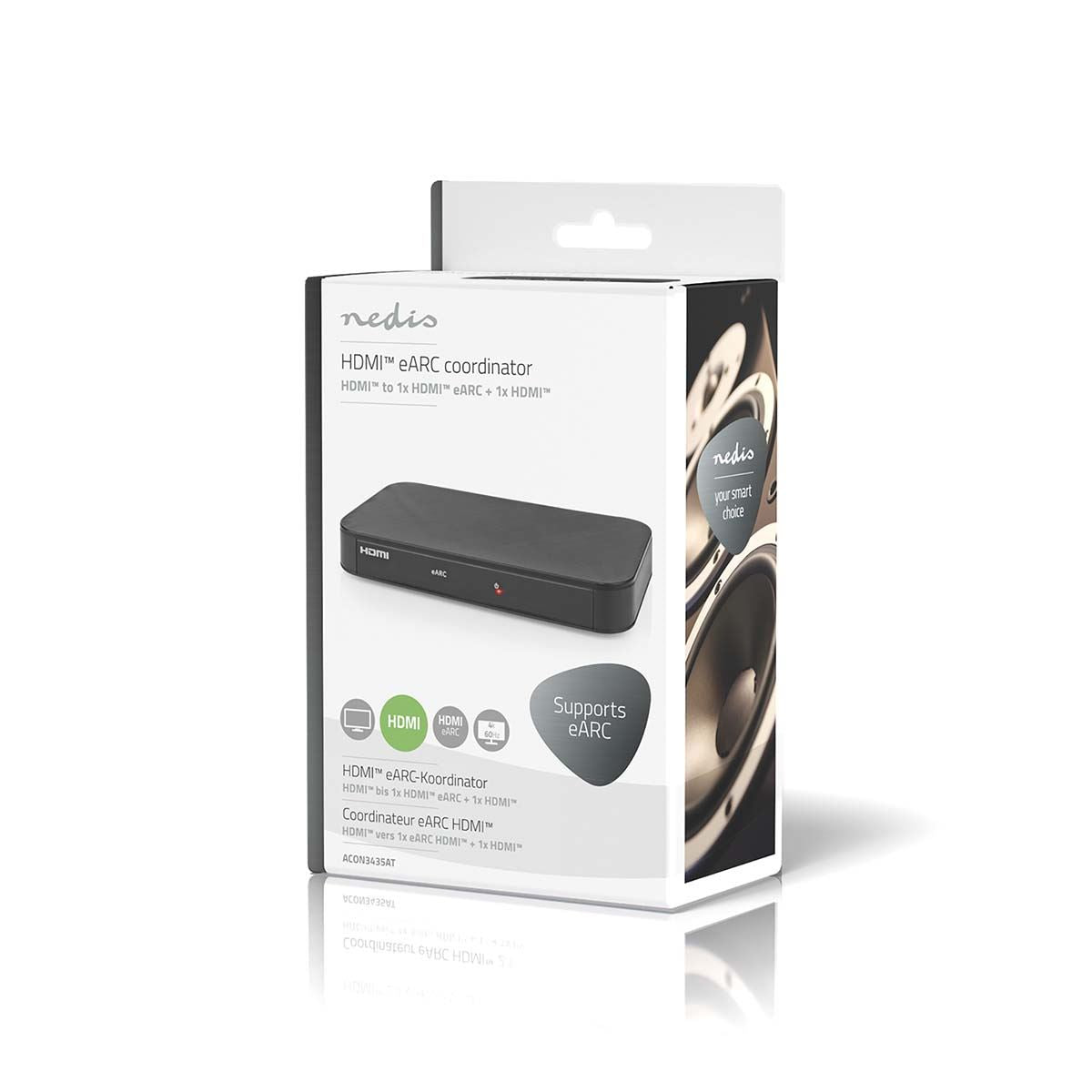 Nedis Digital Audio Converter | 2-way | Connection input: DC Power / 1x HDMI™ Input | Connection output: 2x HDMI™ Output | Automatic | Anthracite