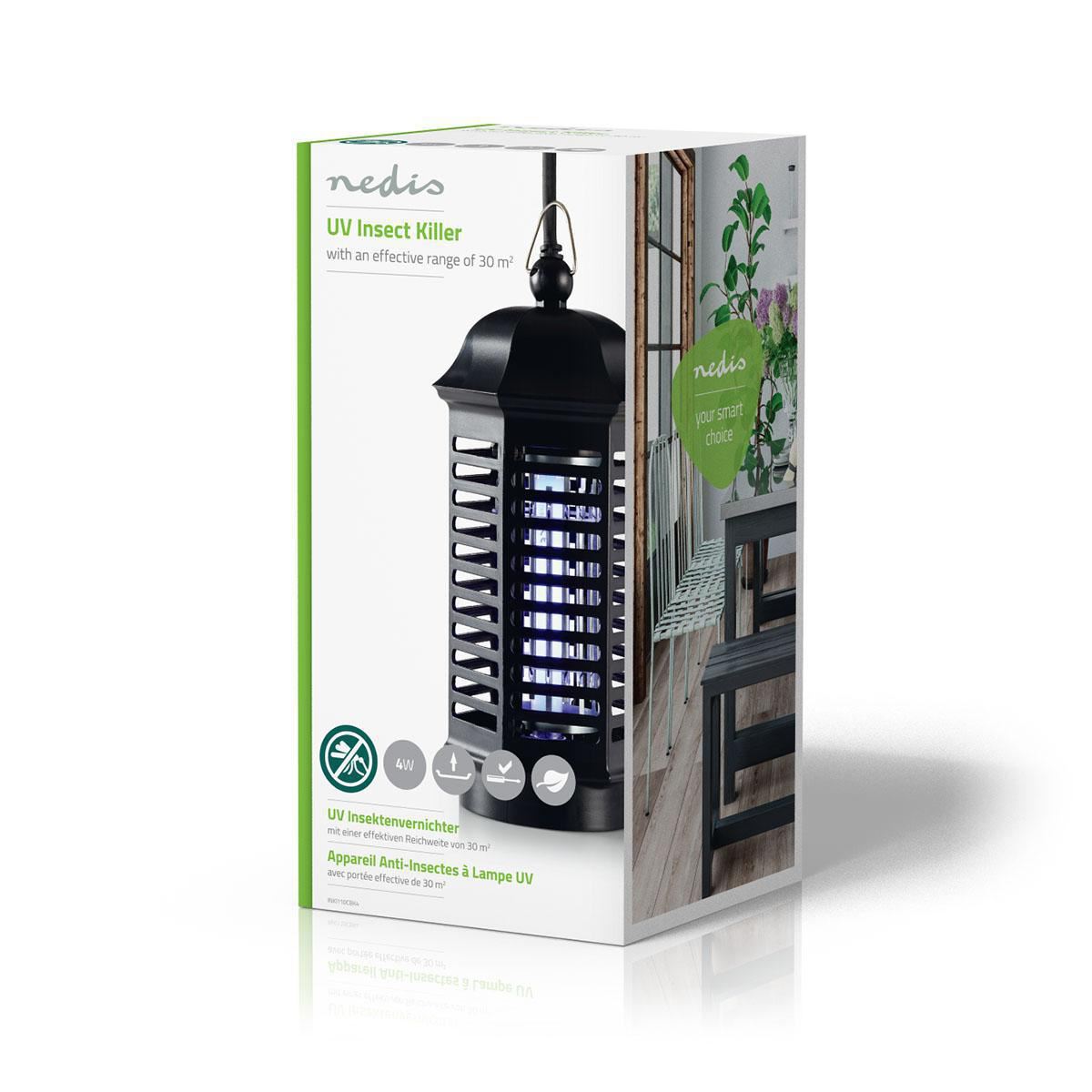 Nedis Mosquito Stop Light Trap | 4 W | Lamp type: F4T5/BL | Effective range: 30 m² | Black