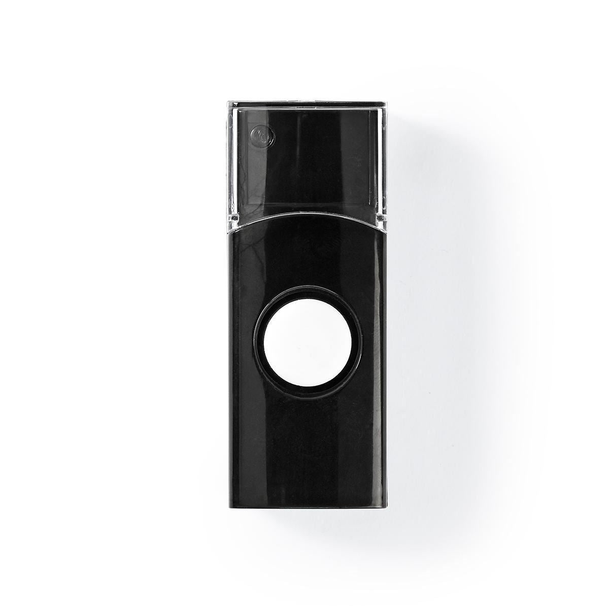 Nedis Wireless Doorbell Set | Battery Powered | 3 V DC | 1x CR2032 | Volume: 80 dB | Signal range: 300 m | IP44 | 36 Melodies | 1 Receiver | Black