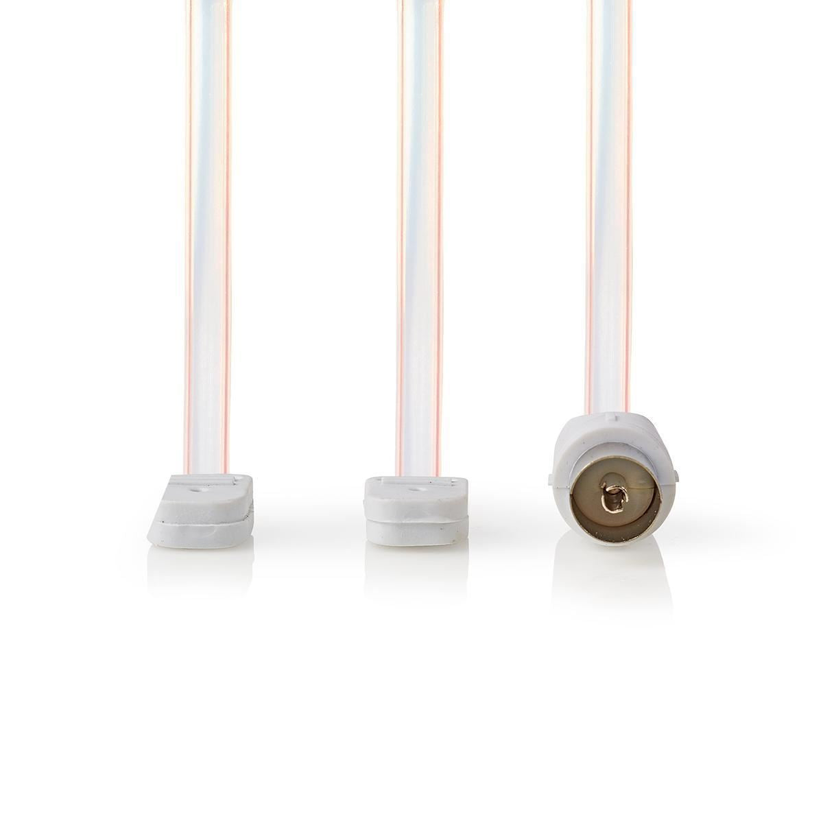Nedis Coax Cable | IEC (Coax) Male | Open | Nickel Plated | 50 Ohm | Unshielded | 1.90 m | Flat | PVC | White | Box