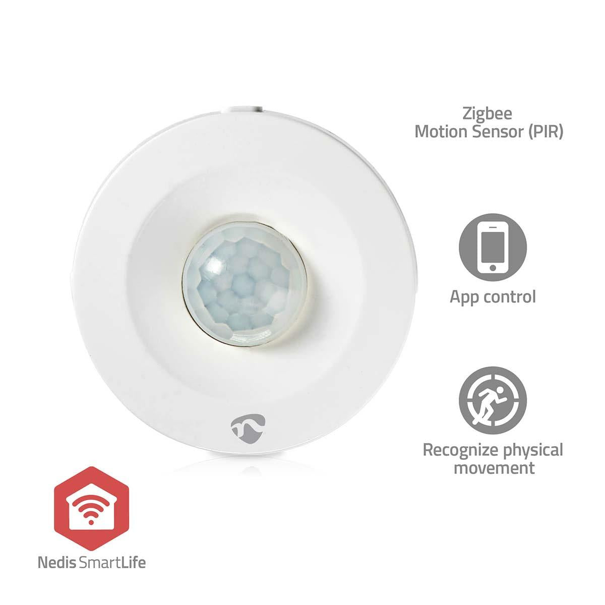 Nedis SmartLife Motion Sensor | Zigbee 3.0 | Battery Powered | IP20 | Detector angle: 120 ° | Detector range: 5 m | Max. battery life: 12 Months | White
