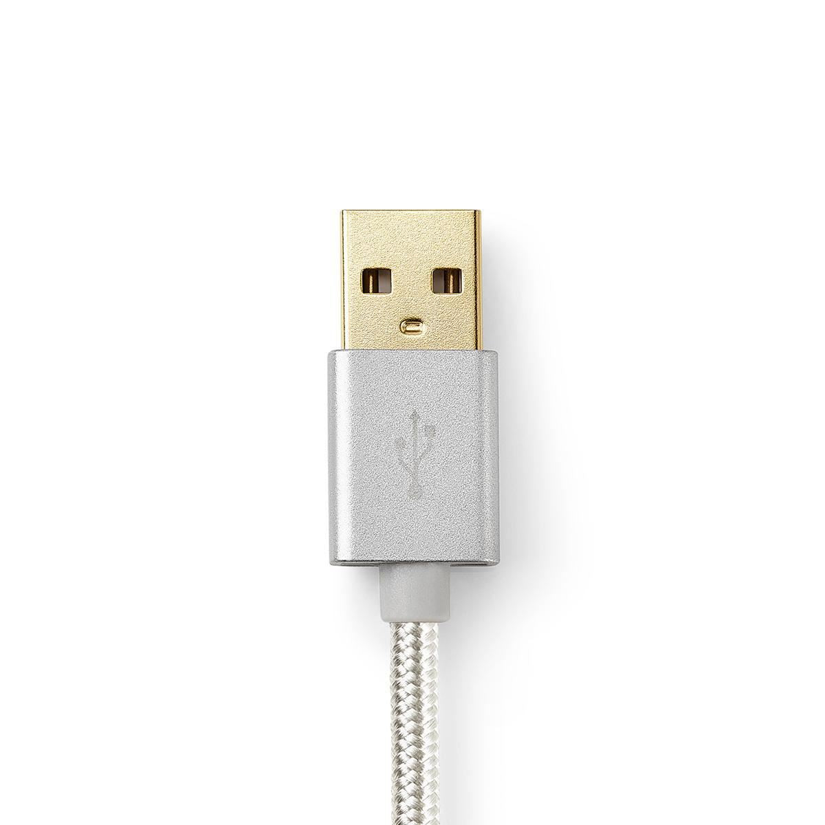 Nedis Lightning Cable | USB 2.0 | Apple Lightning 8-Pin | USB-A Male | 480 Mbps | Gold Plated | 3.00 m | Round | Braided / Nylon | Aluminium | Cover Window Box