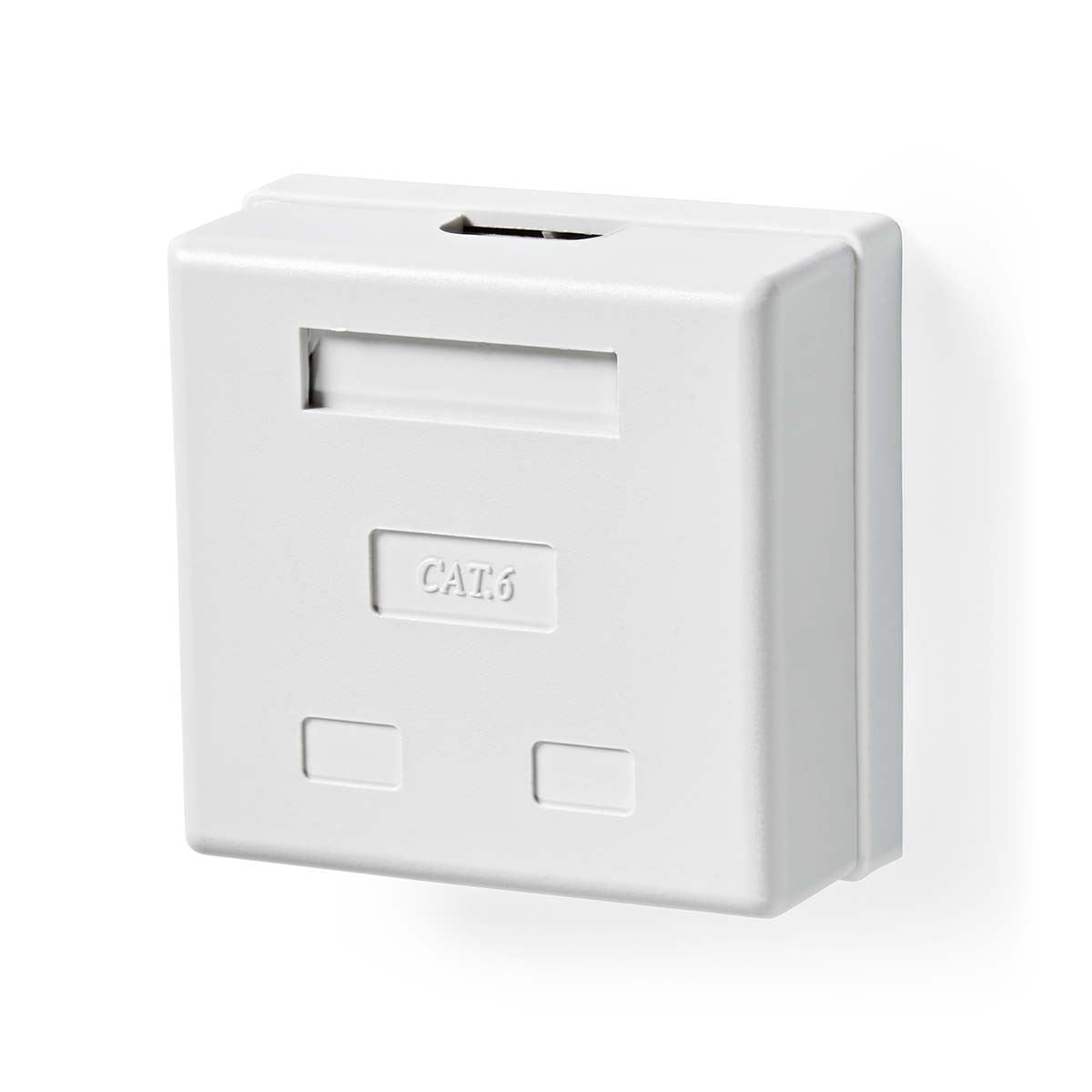 Nedis Network Wall Box | On-Wall | 2 port(s) | STP CAT6 | Straight | Female | Gold Plated | PVC | White | Box