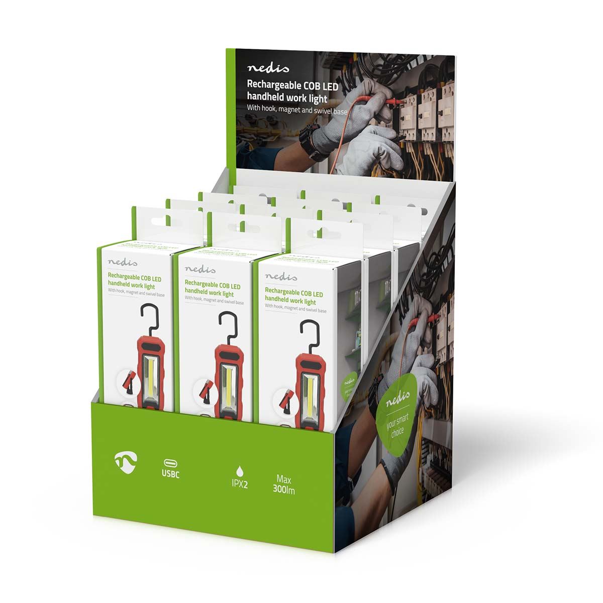 Nedis Rechargeable COB LED handheld work light