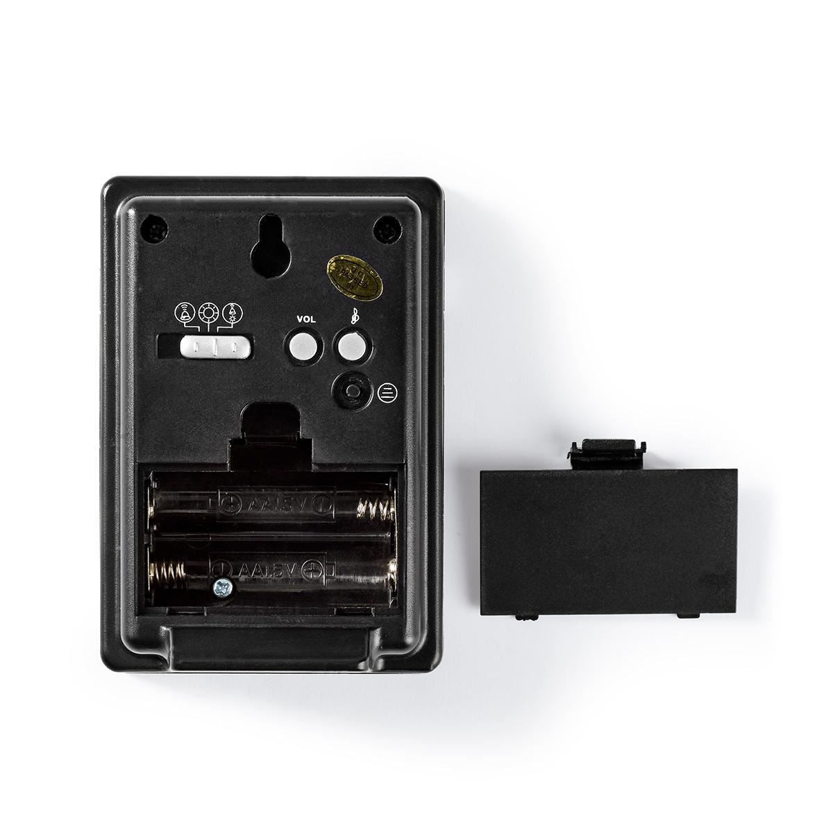 Nedis Wireless Doorbell Set | Battery Powered | 3 V DC | 1x CR2032 | Volume: 80 dB | Signal range: 300 m | IP44 | 36 Melodies | 1 Receiver | Black