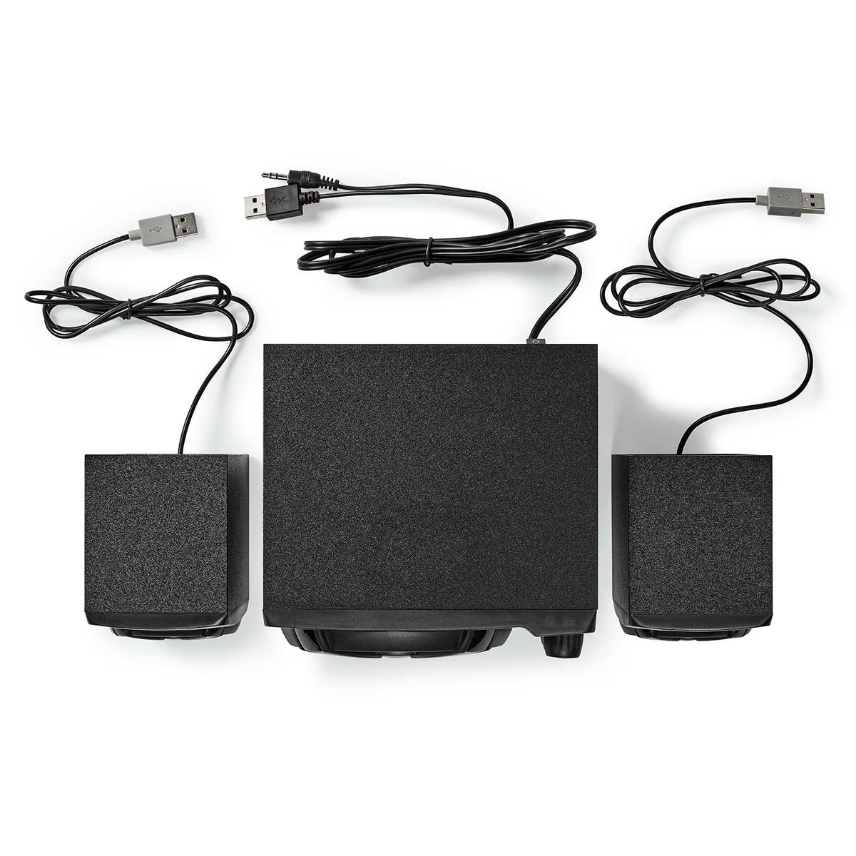 Nedis Gaming Speaker | Speaker channels: 2.1 | USB Powered | 3.5 mm Male | 33 W | LED | Volume control