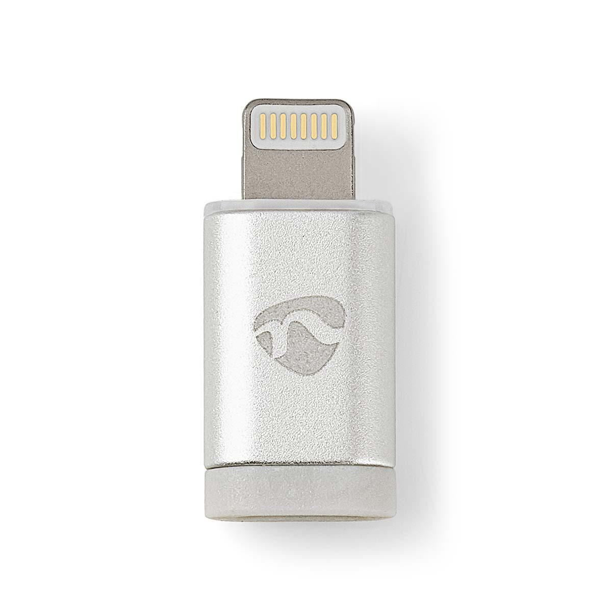 Nedis Lightning Adapter | Apple Lightning 8-Pin | USB Micro-B Female | Gold Plated | Round | Aluminium