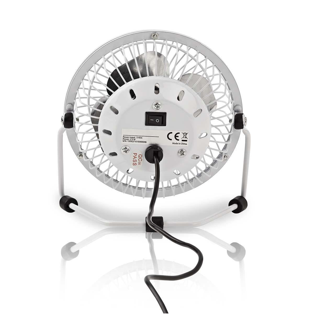 Nedis Table Fan | USB Powered | Diameter: 100 mm | 3 W | 1-Speed | White