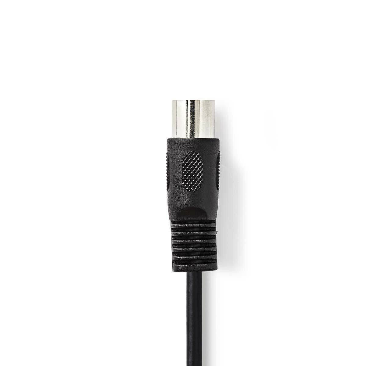 Nedis DIN Audio Cable | DIN 5-Pin Male | DIN 5-Pin Male | Nickel Plated | 2.00 m | Round | PVC | Black | Label