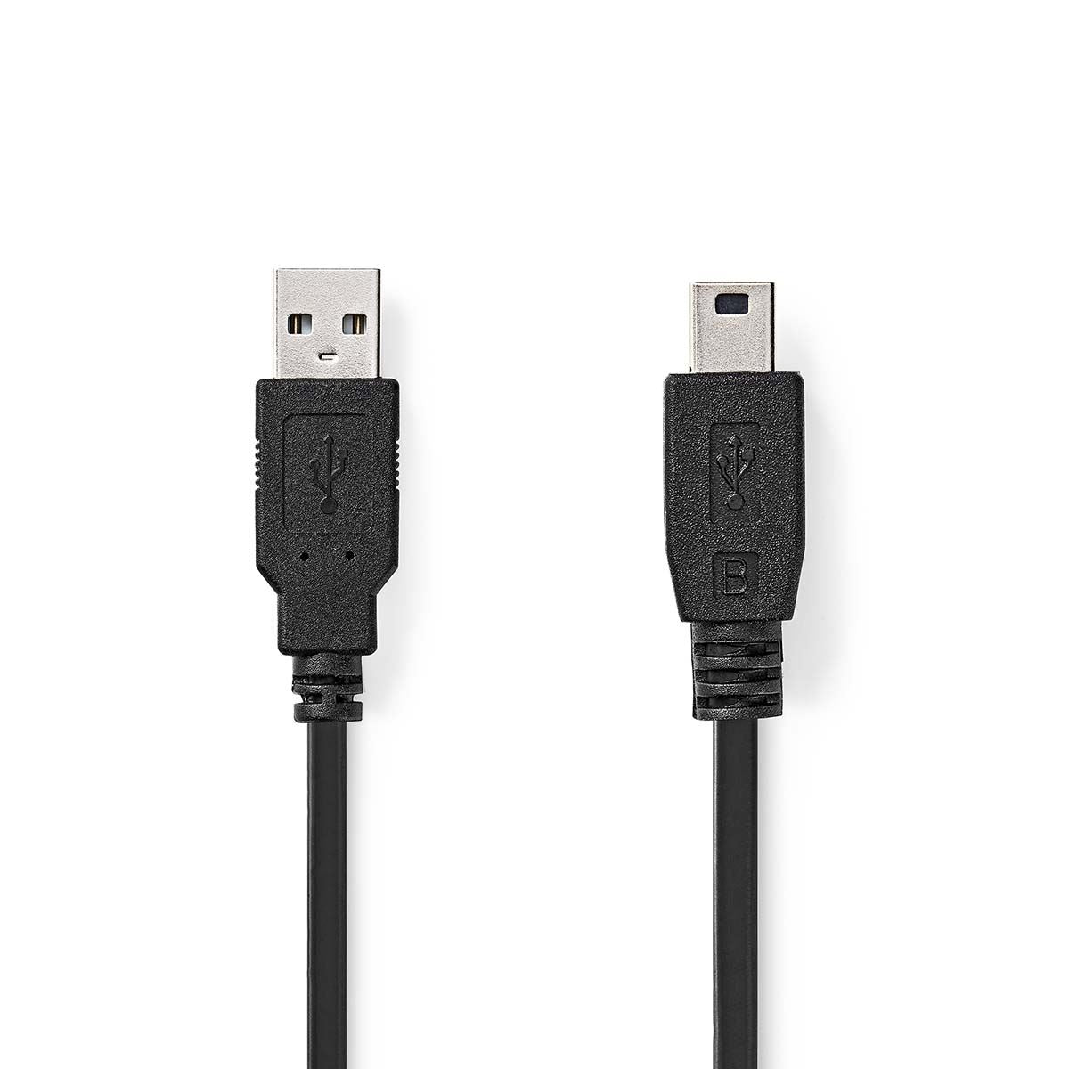Nedis USB Cable | USB 2.0 | USB-A Male | USB Mini-B 5 pin Male | 480 Mbps | Nickel Plated | 2.00 m | Round | PVC | Black | Box