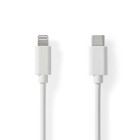 Nedis Lightning Cable | USB 2.0 | Apple Lightning 8-Pin | USB-C™ Male | 480 Mbps | Nickel Plated | 1.00 m | Round | PVC | White | Label