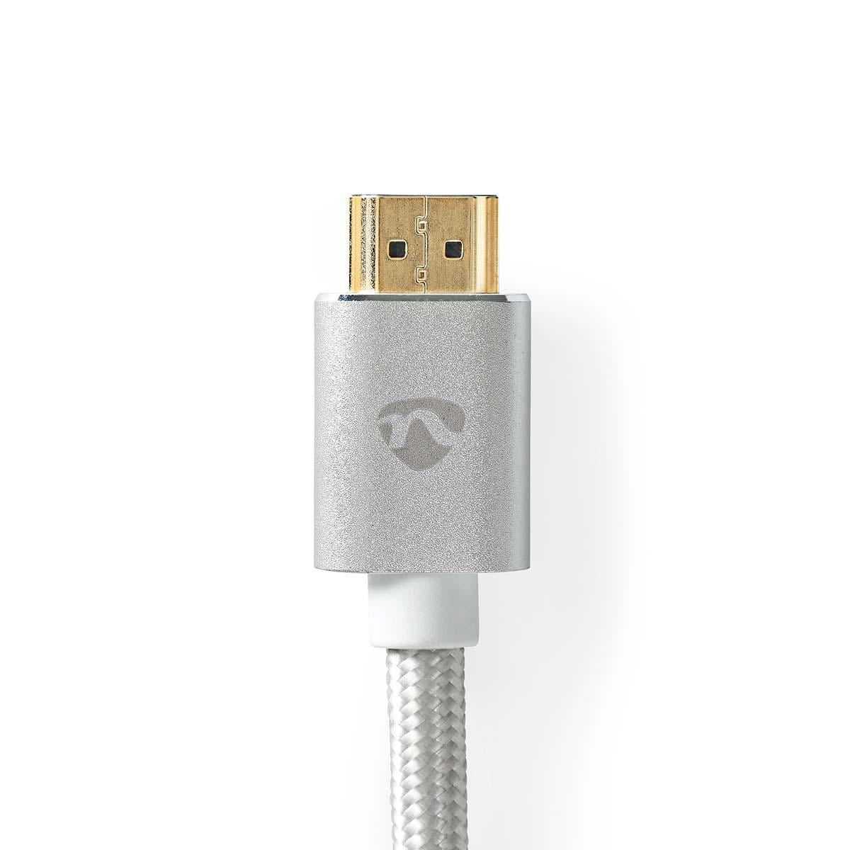 Nedis HDMI™ Cable | HDMI™ Connector | DVI-D 24+1-Pin Male | 2560x1600 | Gold Plated | 2.00 m | Straight | Braided | Silver | Cover Window Box
