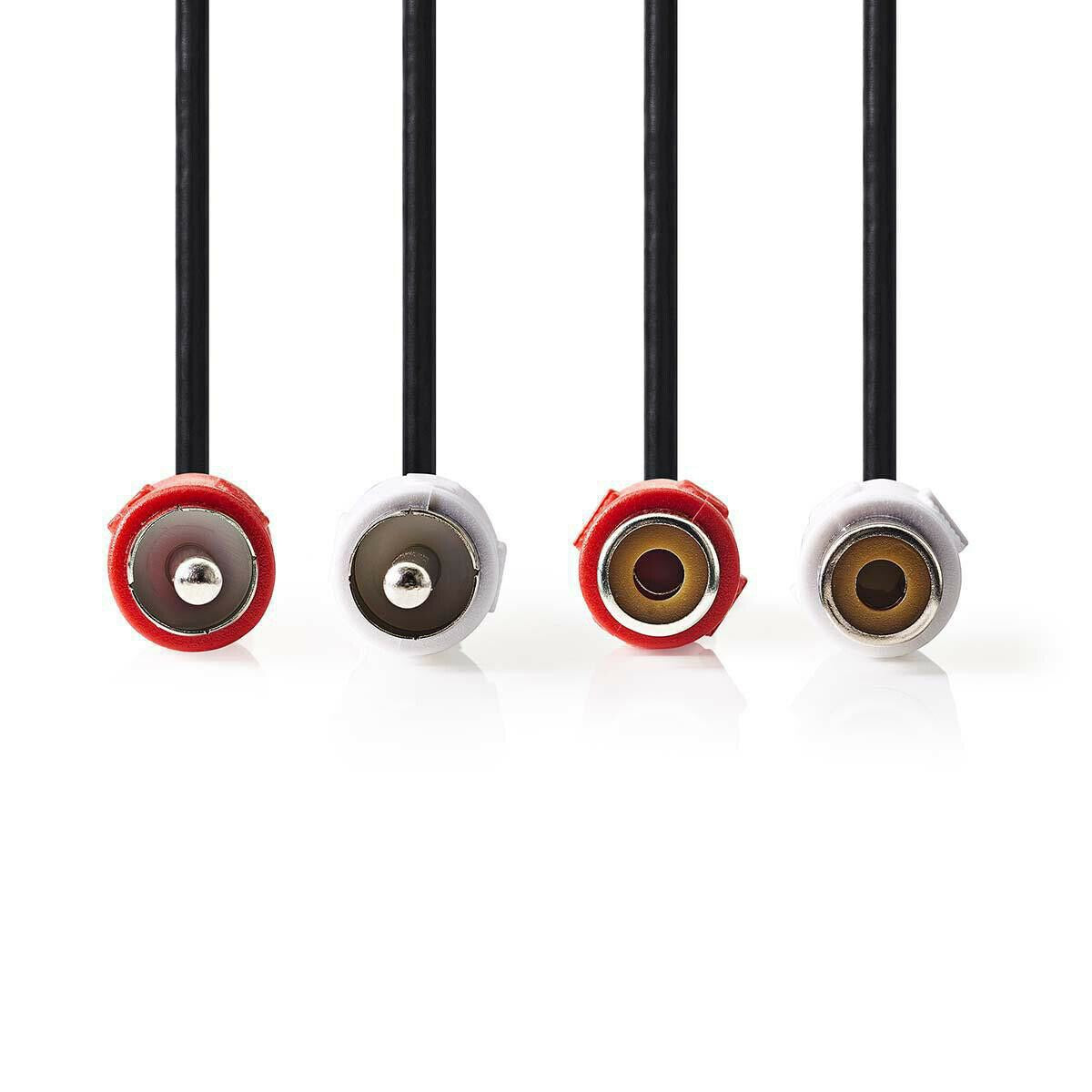 Nedis Stereo Audio Cable | 2x RCA Male | 2x RCA Female | Nickel Plated | 5.00 m | Round | Black | Box