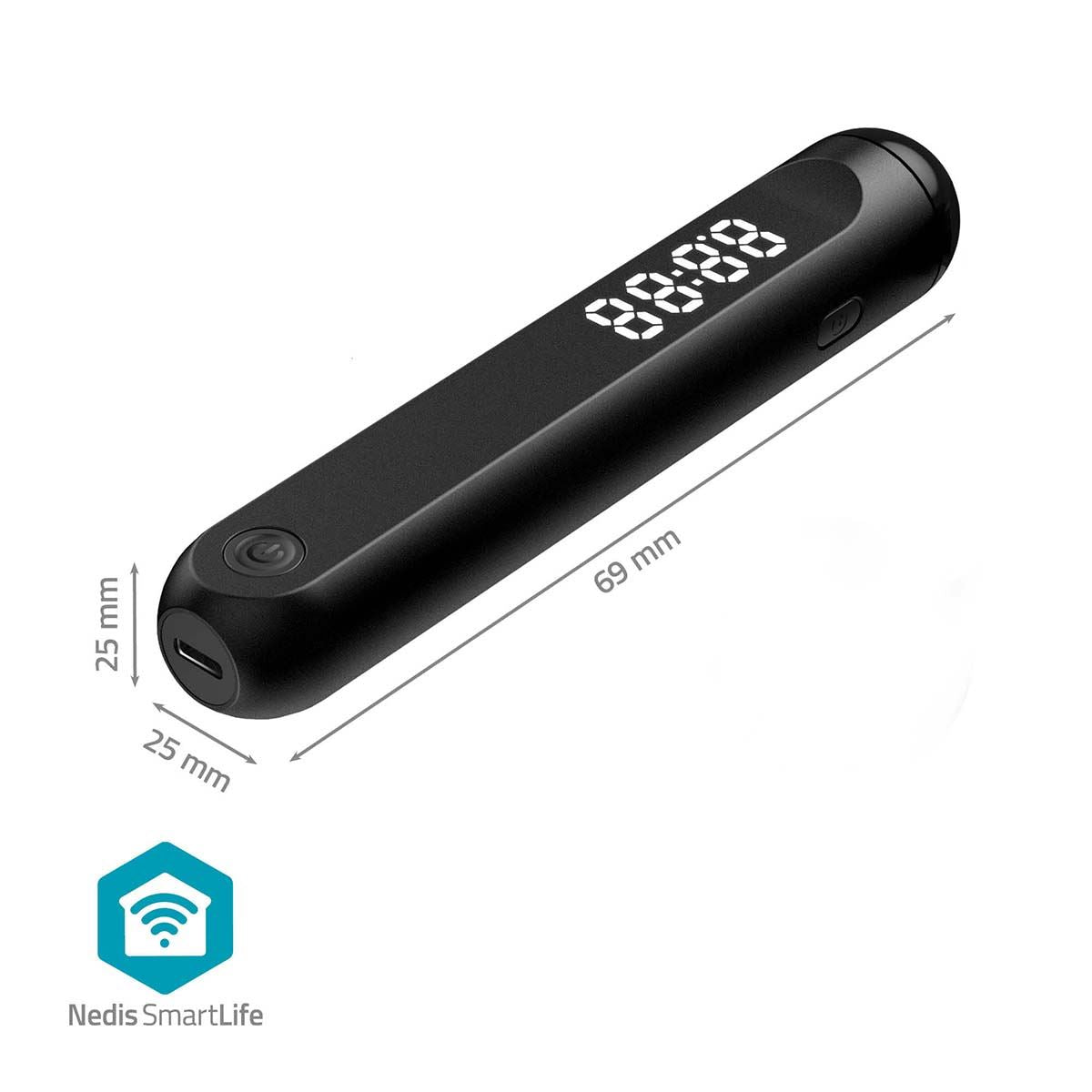 Nedis Outdoor Sports | Jumping Rope | Bluetooth® | Dual Hall sensor | LED Display | Cordless balls / Drawstring Bag | Black