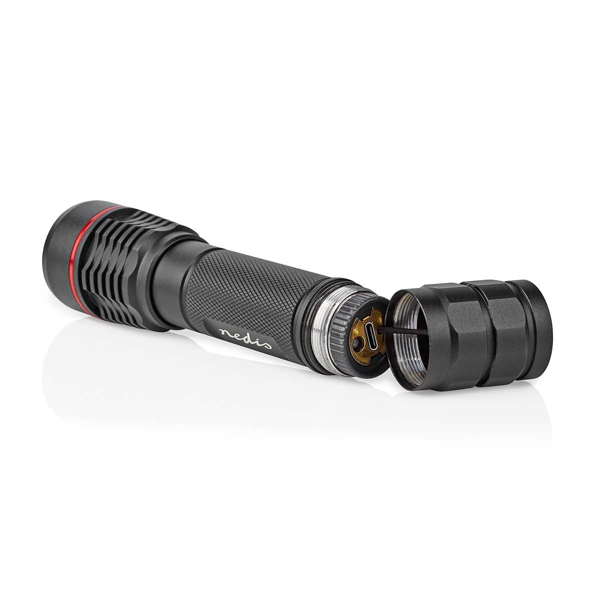 Nedis LED Torch | Battery Powered | 3.7 V DC | 10 W | N/A | Batteries included | Rechargeable | Rated luminous flux: 1000 lm | Light range: 200 m | Beam angle: 10 °