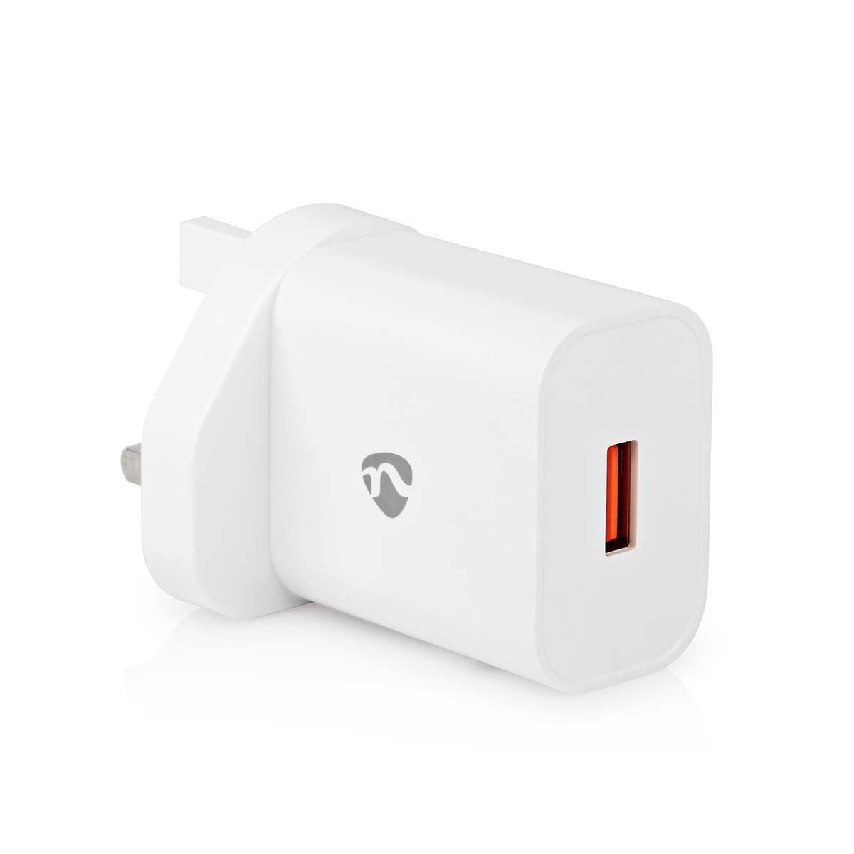 Nedis Wall Charger | 18 W | Quick charge feature | 3.0 A | Number of outputs: 1 | USB-A | Automatic Voltage Selection | White