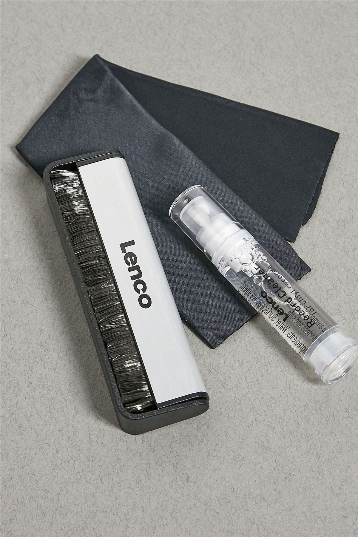 Lenco Antistatic Vinyl LP Carbon Fibre Brush & Cleaning Fluid Kit