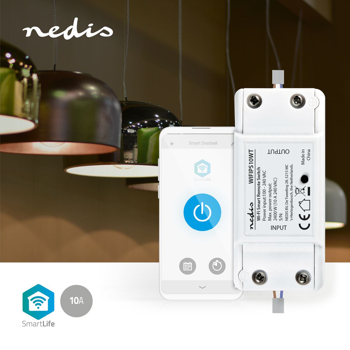 Nedis SmartLife Power Switch | Wi-Fi | 2400 W | Terminal Block | App available for: Android™ / IOS