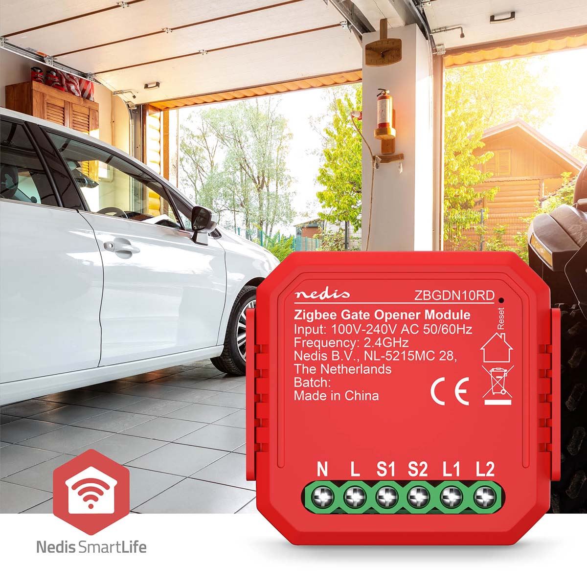 Nedis SmartLife Garage Door Smart Power Switch | Zigbee 3.0 | 2.5 W | Terminal Connection | App available for: Android™ / IOS