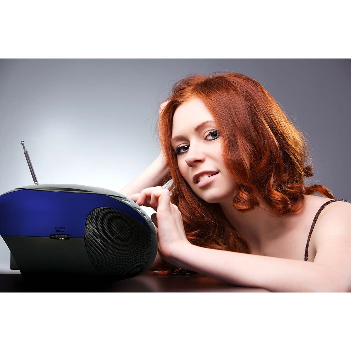 Lenco SCD-37 USB Blue Portable FM Radio CD and USB player Blue