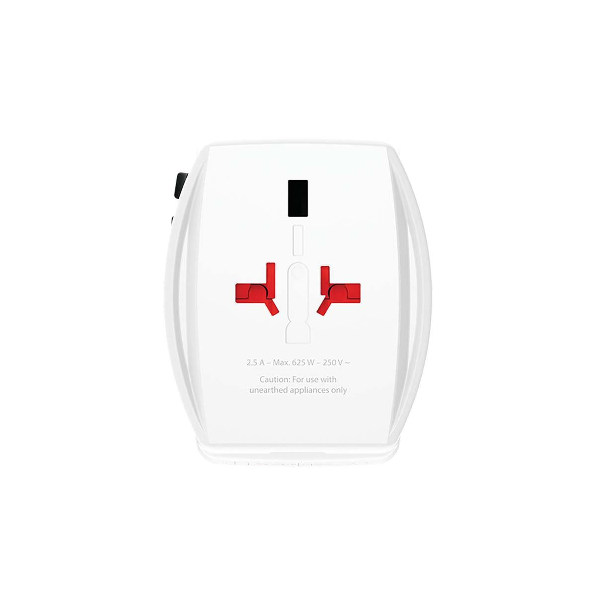 Skross Travel Adapter 2-Pole World travel adapter with integrated Dual USB Charger (1x USB C & 1 x USB) 45 Watt Power Delivery