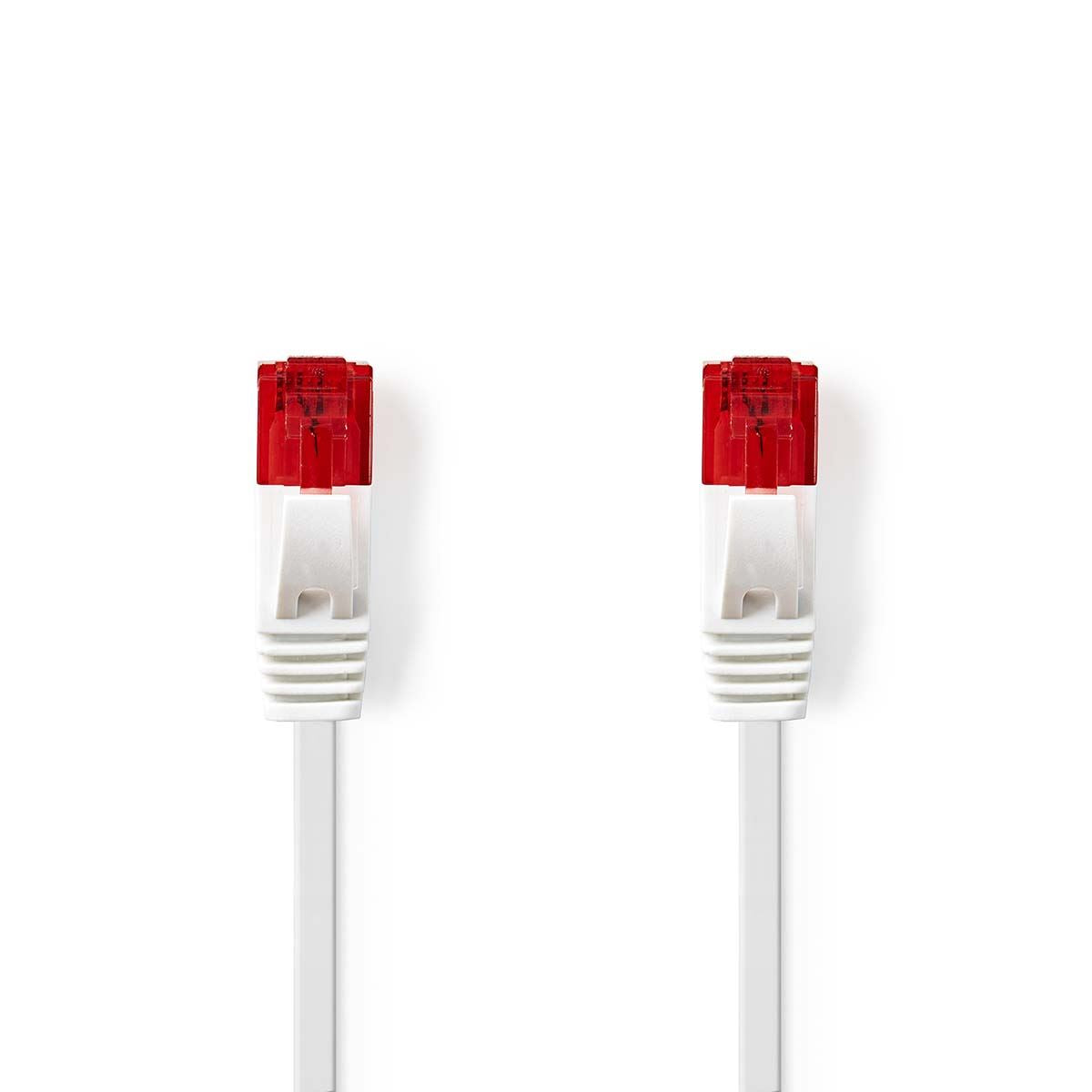 Nedis CAT6 Network Cable | RJ45 Male | RJ45 Male | U/UTP | 0.50 m | Snagless | Flat | PVC | White | Label
