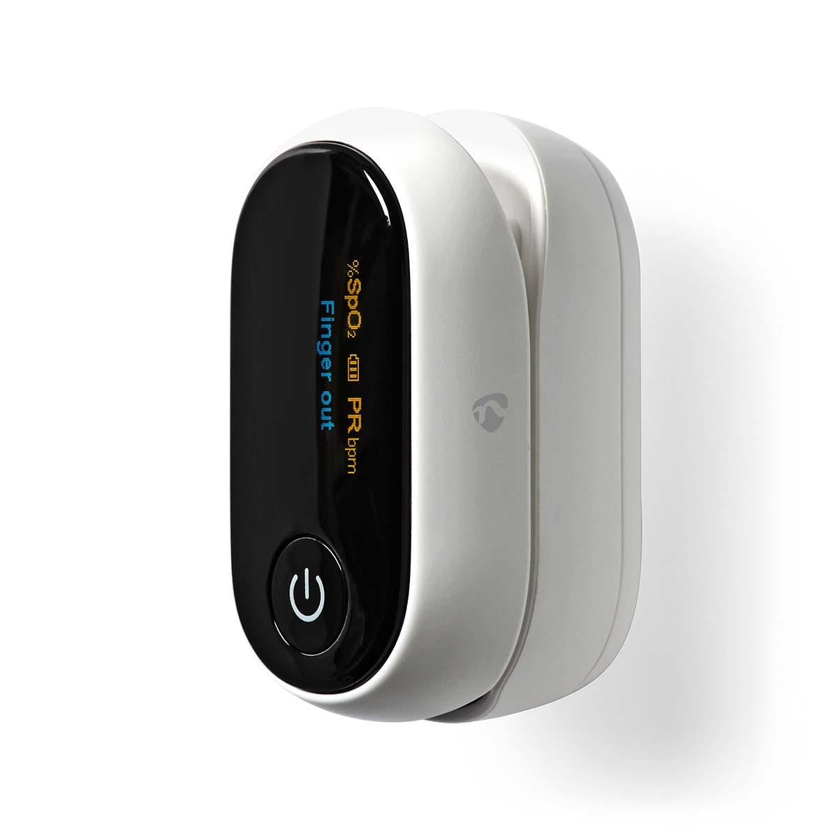 Nedis SmartLife Pulse Oximeter | Bluetooth® | OLED Display | Anti-movement interference / Auditory alarm / High precision sensor / Oxygen saturation (SpO2) / Perfusion index (PI) / Pulse rate (PR) | White