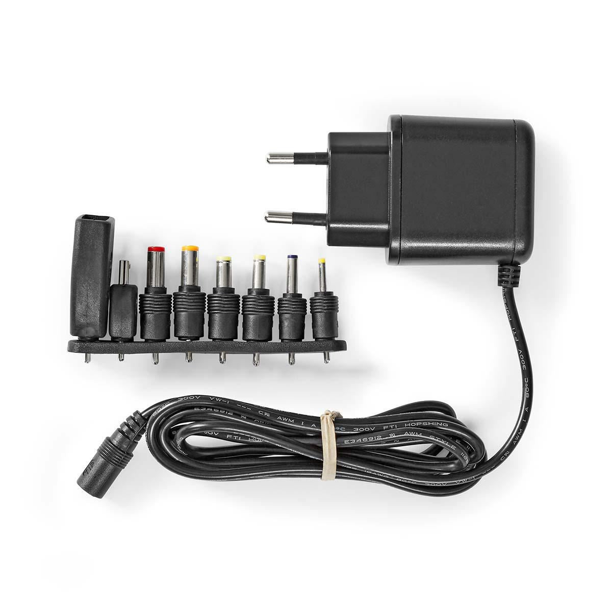 Nedis Universal EU AC Power Adapter | 12.5 W | 5 V DC | 1.60 m | 2.5 A | 8 plug(s) | Black