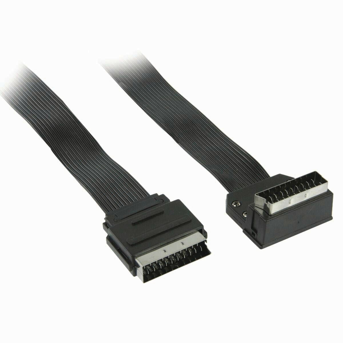 Nedis SCART Cable | SCART Male | SCART Male | Nickel Plated | 480p | 2.00 m | Flat | PVC | Black | Envelope