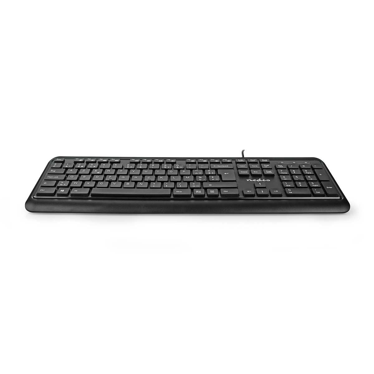 Nedis Wired Keyboard | USB-A | Multimedia | AZERTY | BE Layout | Numeric keypad