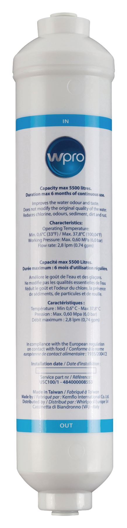 WPRO USC100 Refrigerator Water Filter Universal