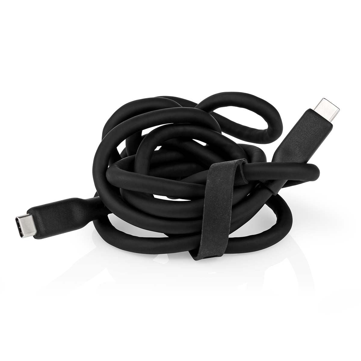 Nedis USB Cable | USB 3.2 Gen 2 | USB-C™ Male | USB-C™ Male | 240 W | 8K@30Hz | 20 Gbps | Nickel Plated | 1.00 m | Round | Silicone | Black | Box