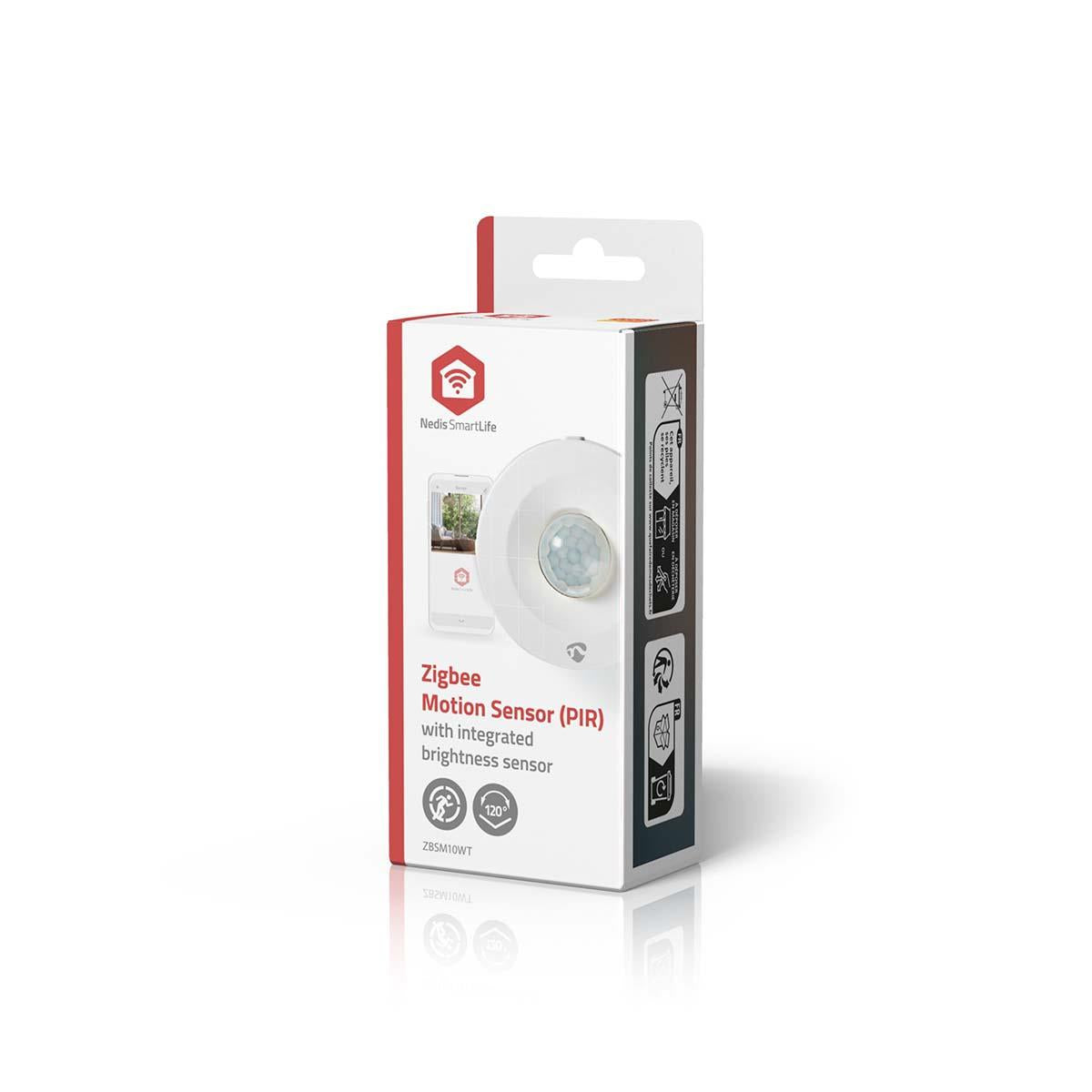 Nedis SmartLife Motion Sensor | Zigbee 3.0 | Battery Powered | IP20 | Detector angle: 120 ° | Detector range: 5 m | Max. battery life: 12 Months | White