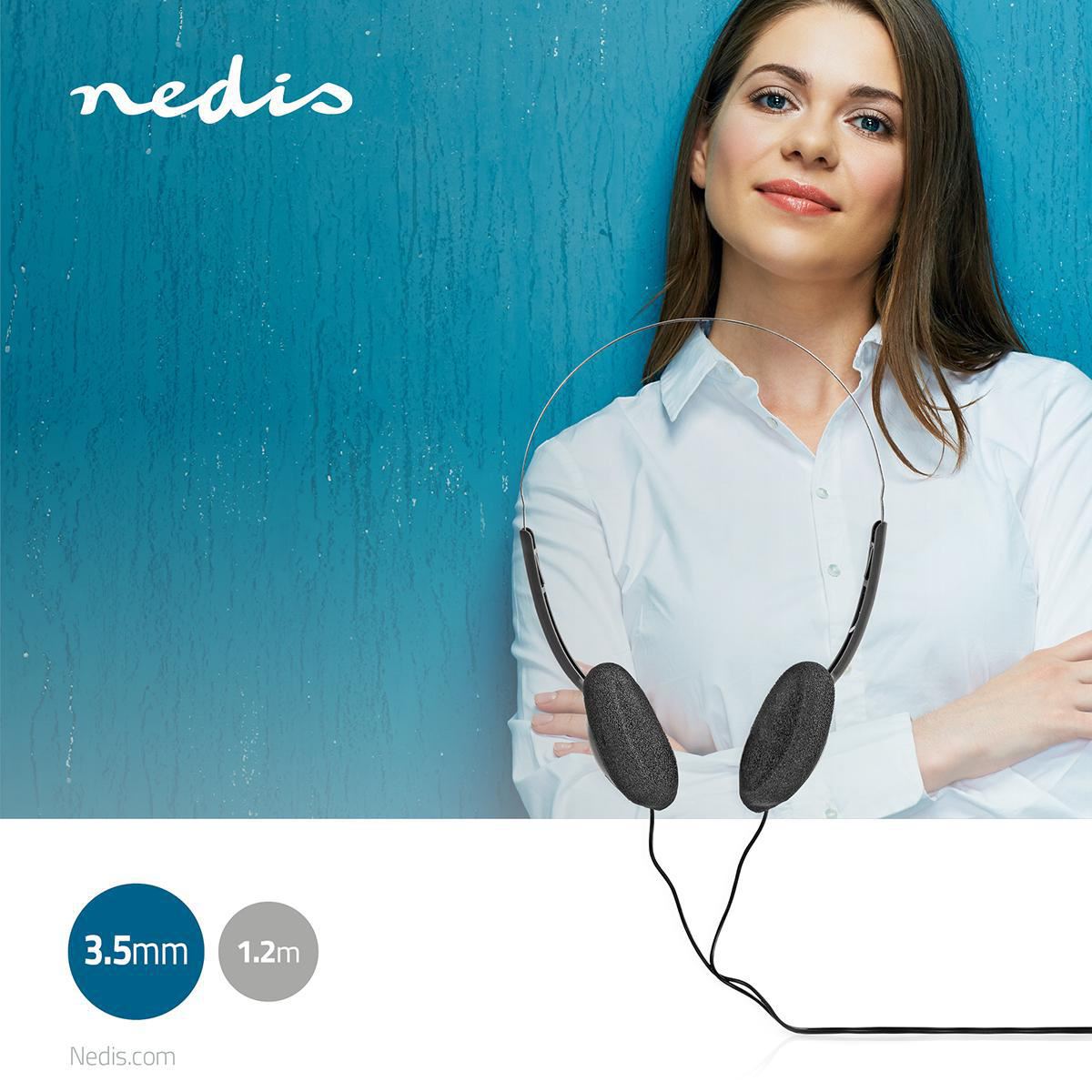 Nedis On-Ear Wired Headphones | 3.5 mm | Cable length: 1.20 m | Black