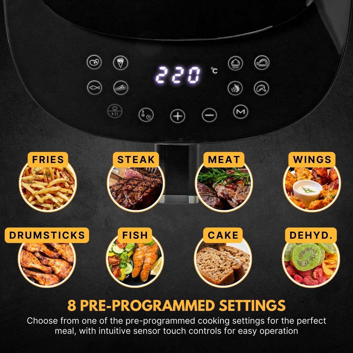 Nedis Hot Air Fryer | 4,2 l | Timer: 240 min | Number of preset programs: 8 | Digital | Black
