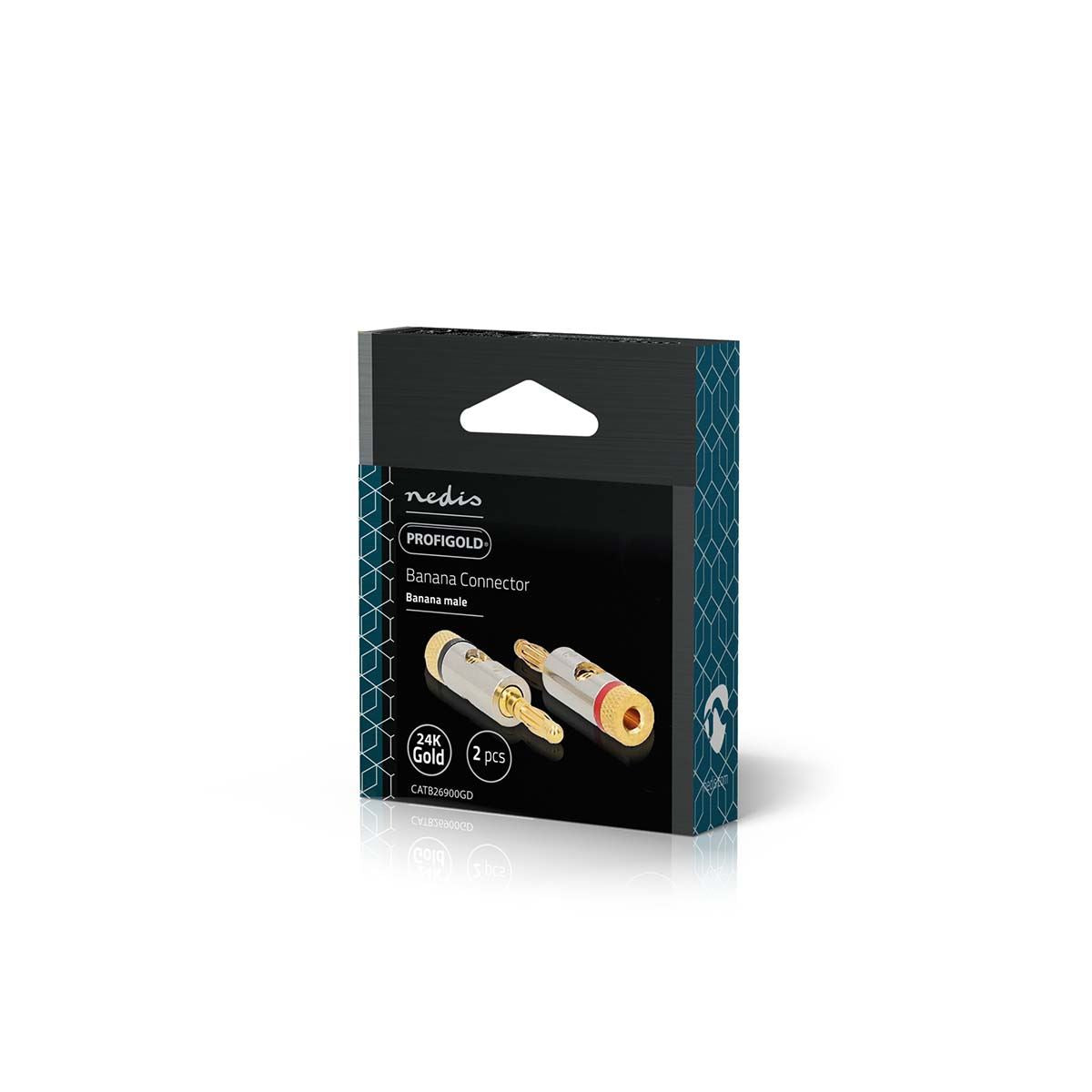 Nedis Banana Connector | Straight | Male | Gold Plated | Screw | Cable input diameter: 3.0 mm | Metal | Gold | 2 pcs | Envelope