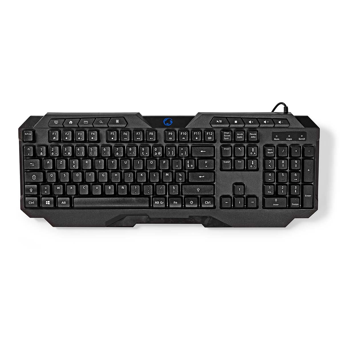 Nedis Wired Gaming Keyboard | USB Type-A | Membrane Keys | LED | AZERTY | FR Layout | USB Powered | Power cable length: 1.30 m | Multimedia