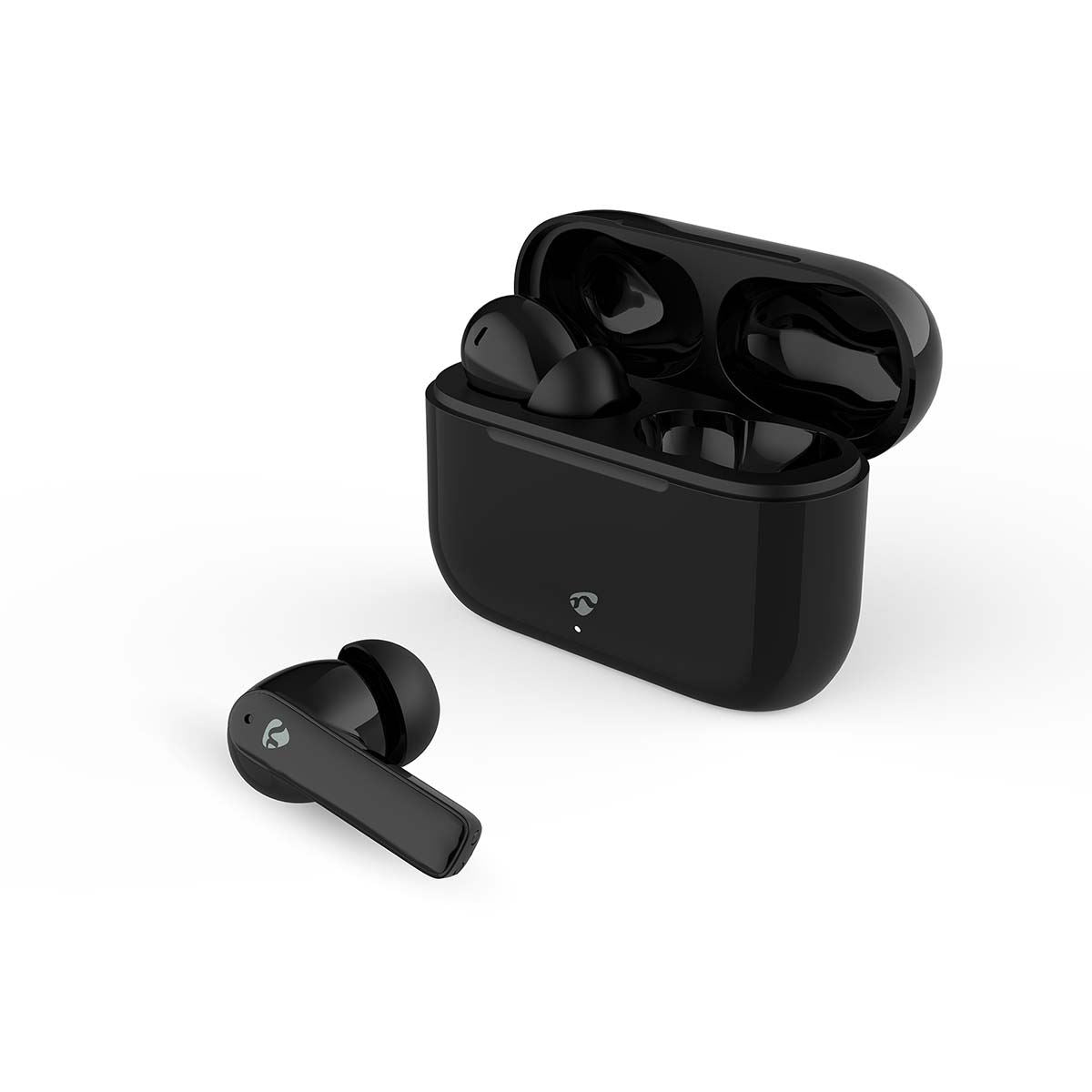 Nedis Fully Wireless Earphones | Bluetooth® | Battery play time: 24 hrs | Touch Control | Charging case | Wireless charging case | Built-in microphone | Voice control support | Noise canceling | IPX4 | Black