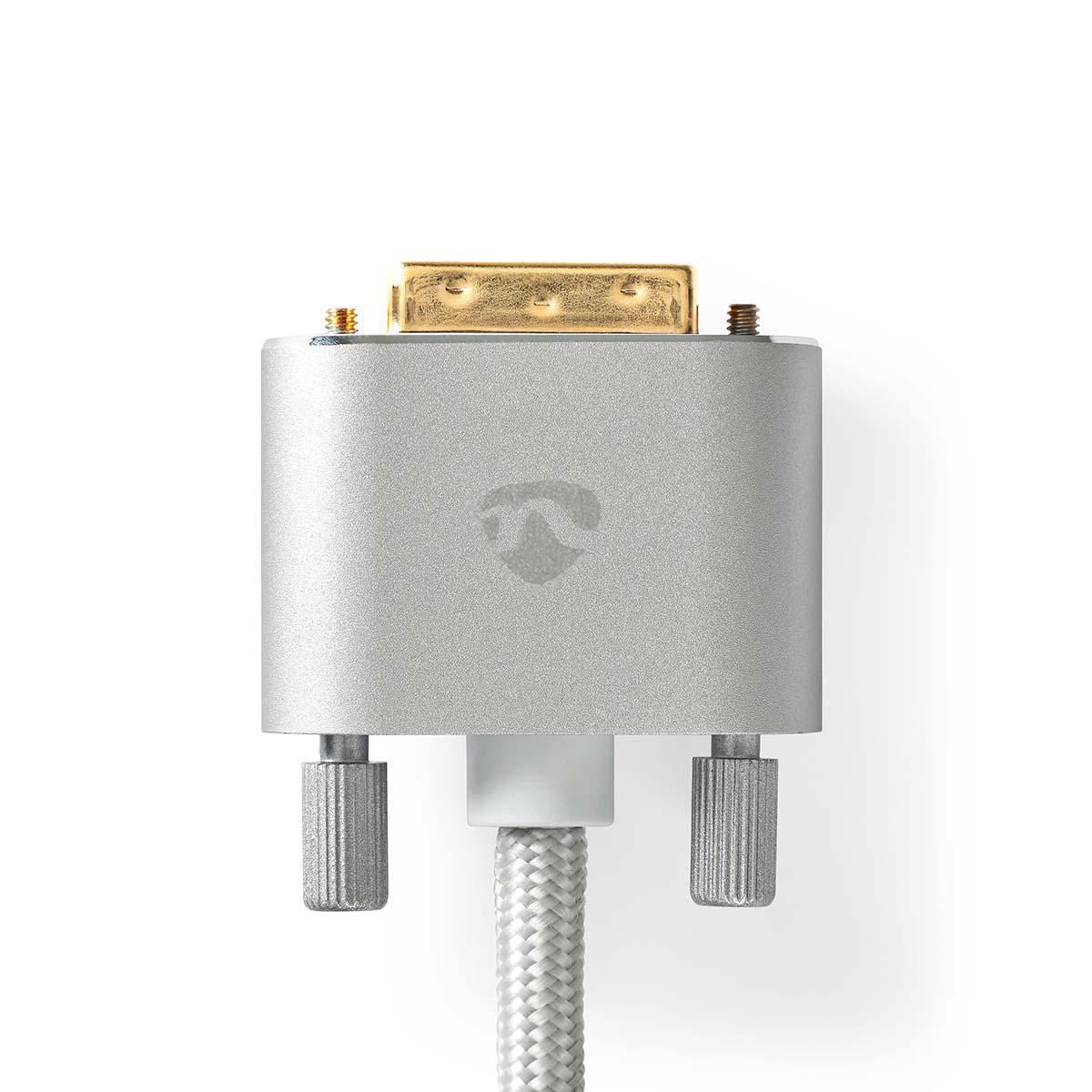 Nedis HDMI™ Cable | HDMI™ Connector | DVI-D 24+1-Pin Male | 2560x1600 | Gold Plated | 2.00 m | Straight | Braided | Silver | Cover Window Box
