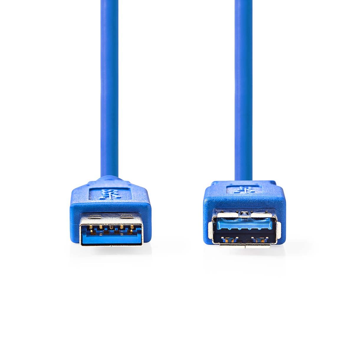 Nedis USB Cable | USB 3.2 Gen 1 | USB-A Male | USB-A Female | 5 Gbps | Nickel Plated | 2.00 m | Round | PVC | Blue | Box