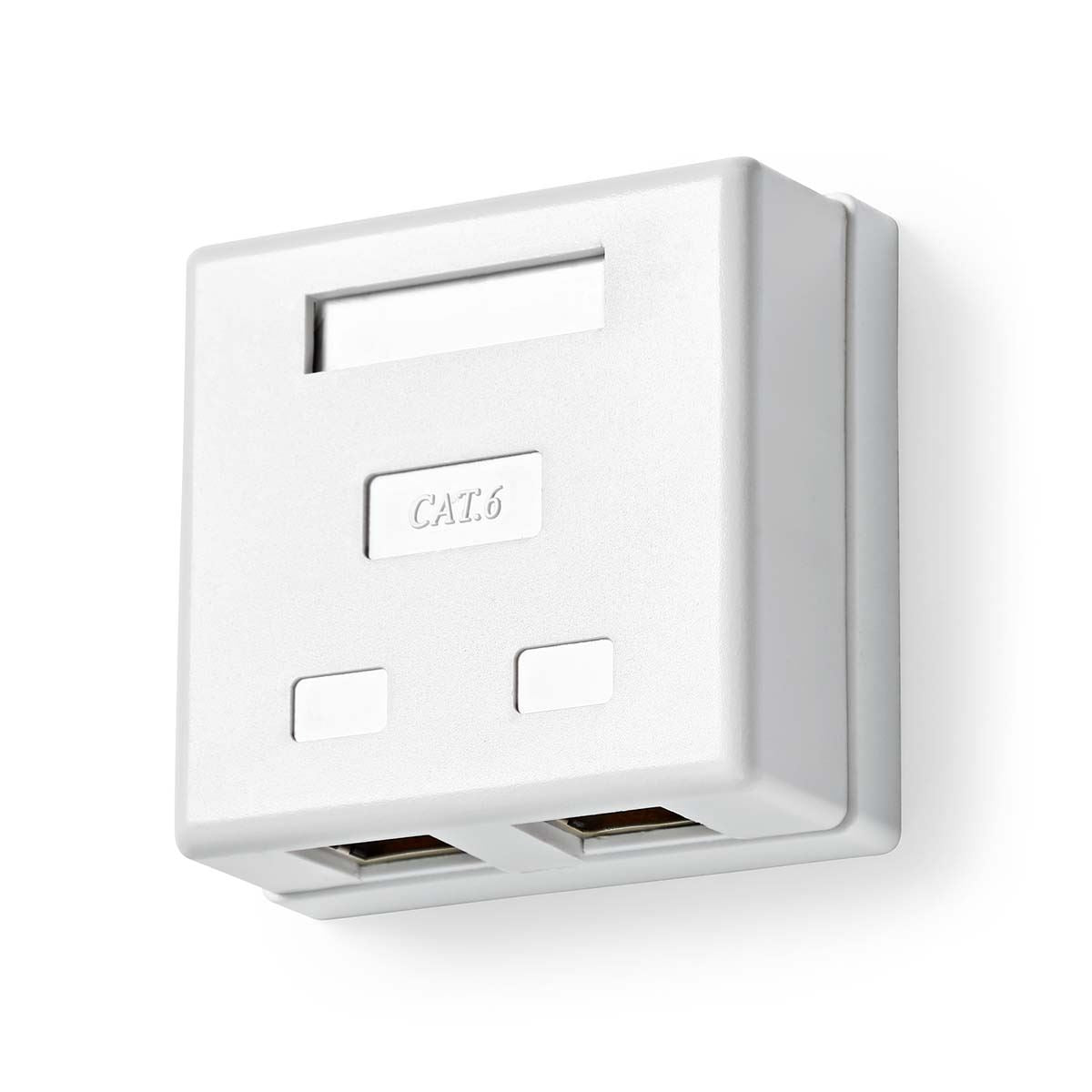 Nedis Network Wall Box | On-Wall | 2 port(s) | STP CAT6 | Straight | Female | Gold Plated | PVC | White | Box