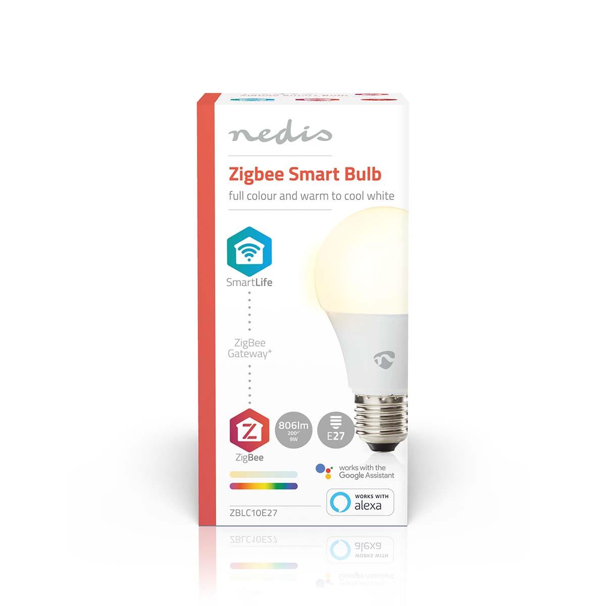 Nedis SmartLife Full Colour LED Bulb | Zigbee 3.0 | E27 | 806 lm | 9 W | RGB / Warm to Cool White | 2200 - 6500 K | Android™ / IOS | Bulb | 1 pcs