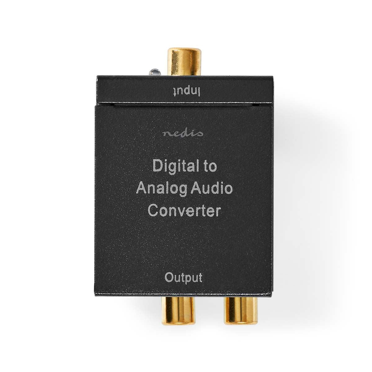 Nedis Digital Audio Converter | 1-way | Connection input: 1x Digital RCA / 1x TosLink | Connection output: 1x (2x RCA) / 1x 3.5 mm | Automatic | Integrated amplifier | Black