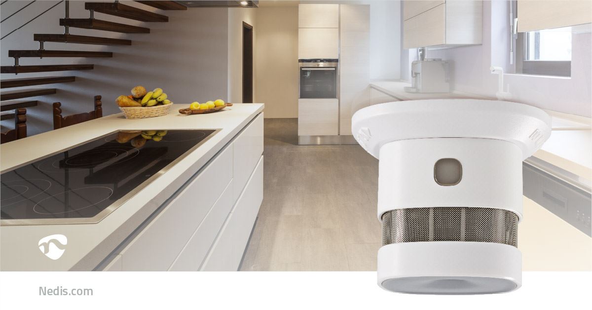 Nedis Smoke Alarm | Battery Powered | Battery life up to: 10 year | EN 14604 | With pause button | With test button | 85 dB | ABS | White