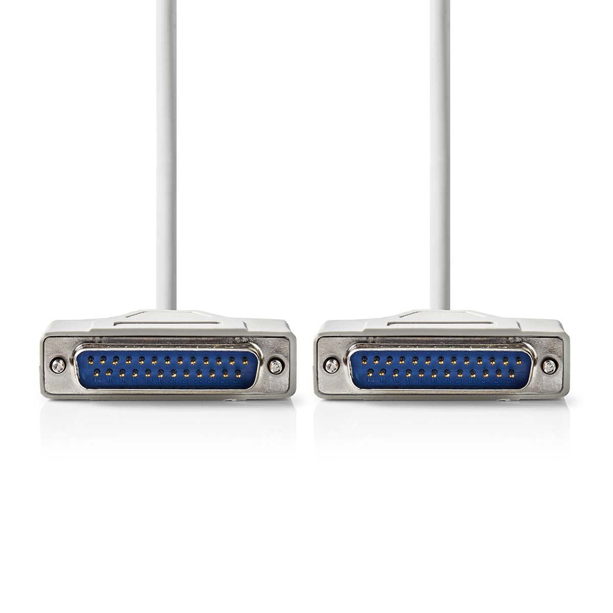 Nedis Serial Cable | D-SUB 25-Pin Male | D-SUB 25-Pin Male | Nickel Plated | 3.00 m | Round | PVC | Ivory | Polybag