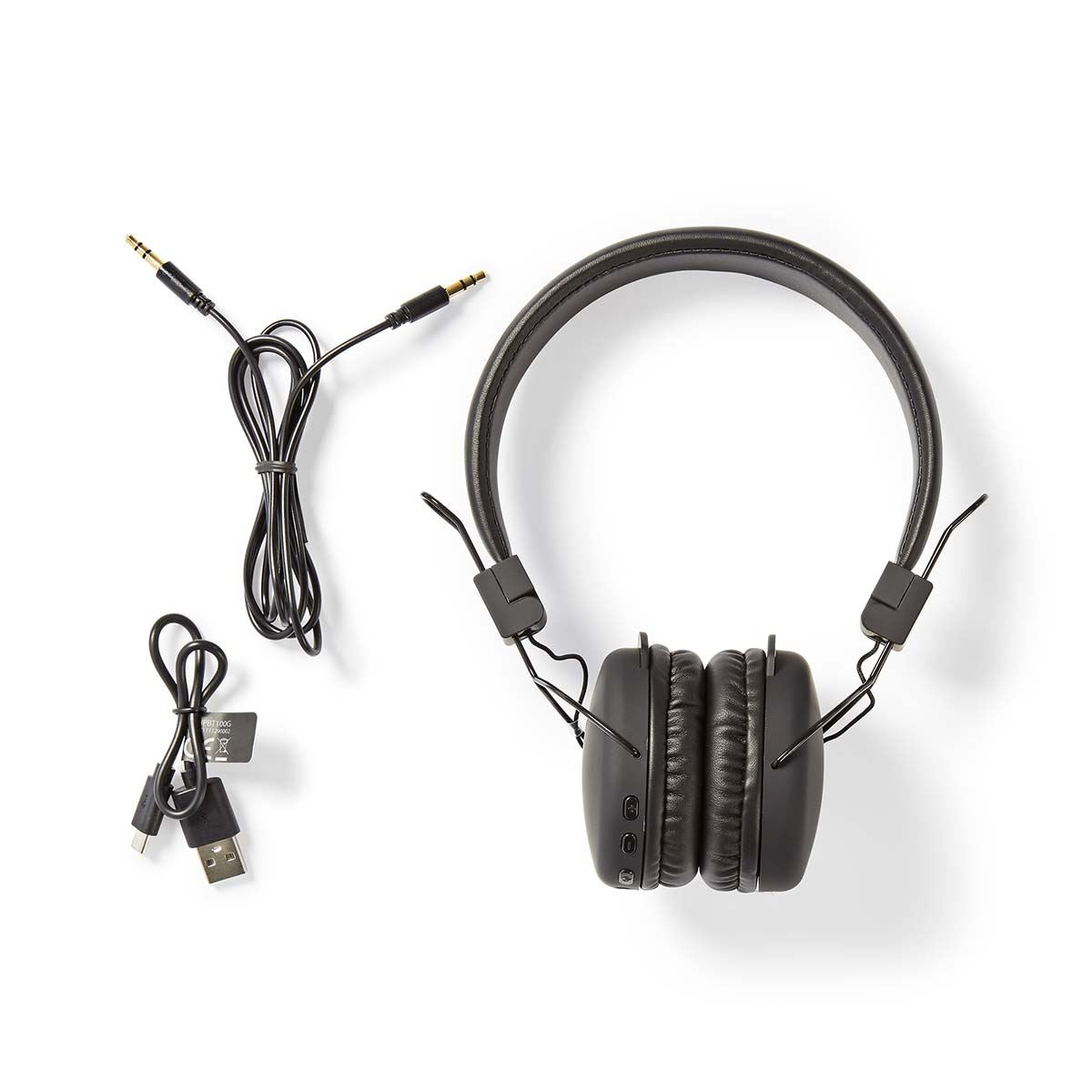 Nedis Wireless On-Ear Headphones | Maximum battery play time: 15 hrs | Built-in microphone | Press Control | Voice control support | Volume control | Black