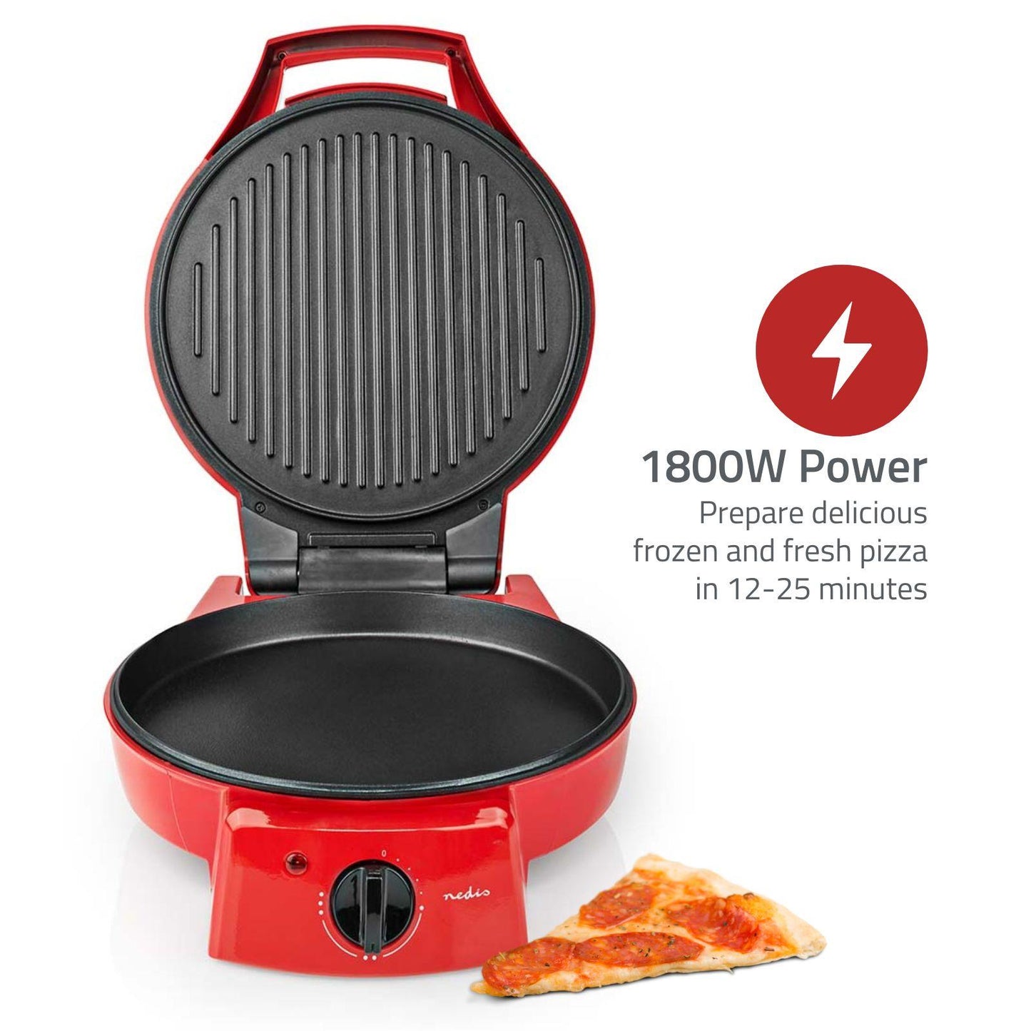 Nedis Pizza Maker & Grill | 30 cm | Adjustable temperature control | 1800 W