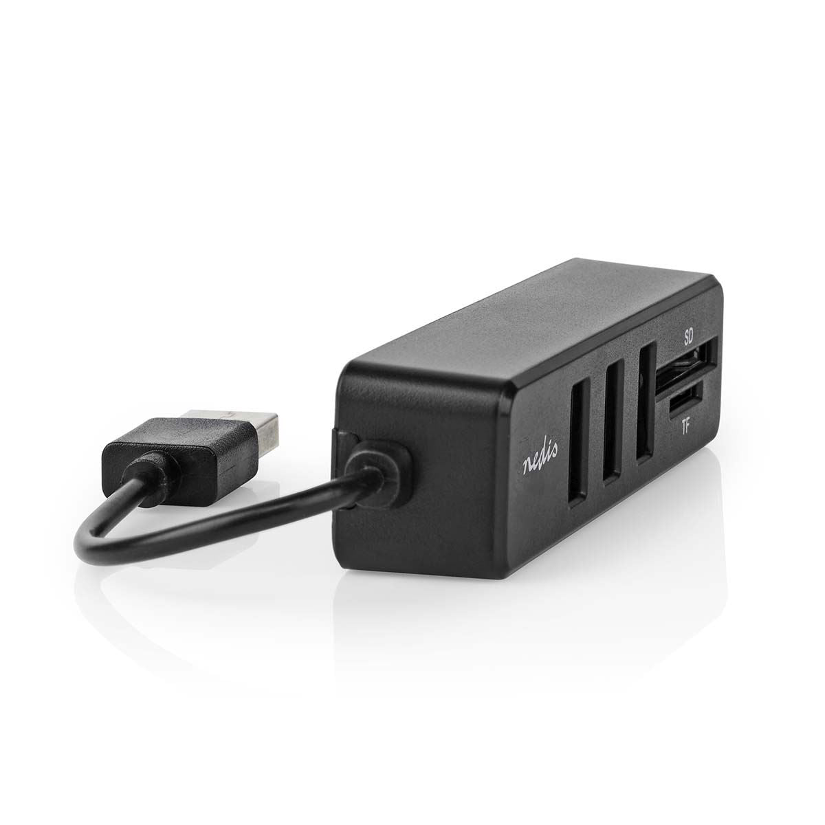 Nedis USB Hub | 1x USB-A | 3x USB A Female | 5 port(s) | USB 2.0 | USB Powered | SD & MicroSD