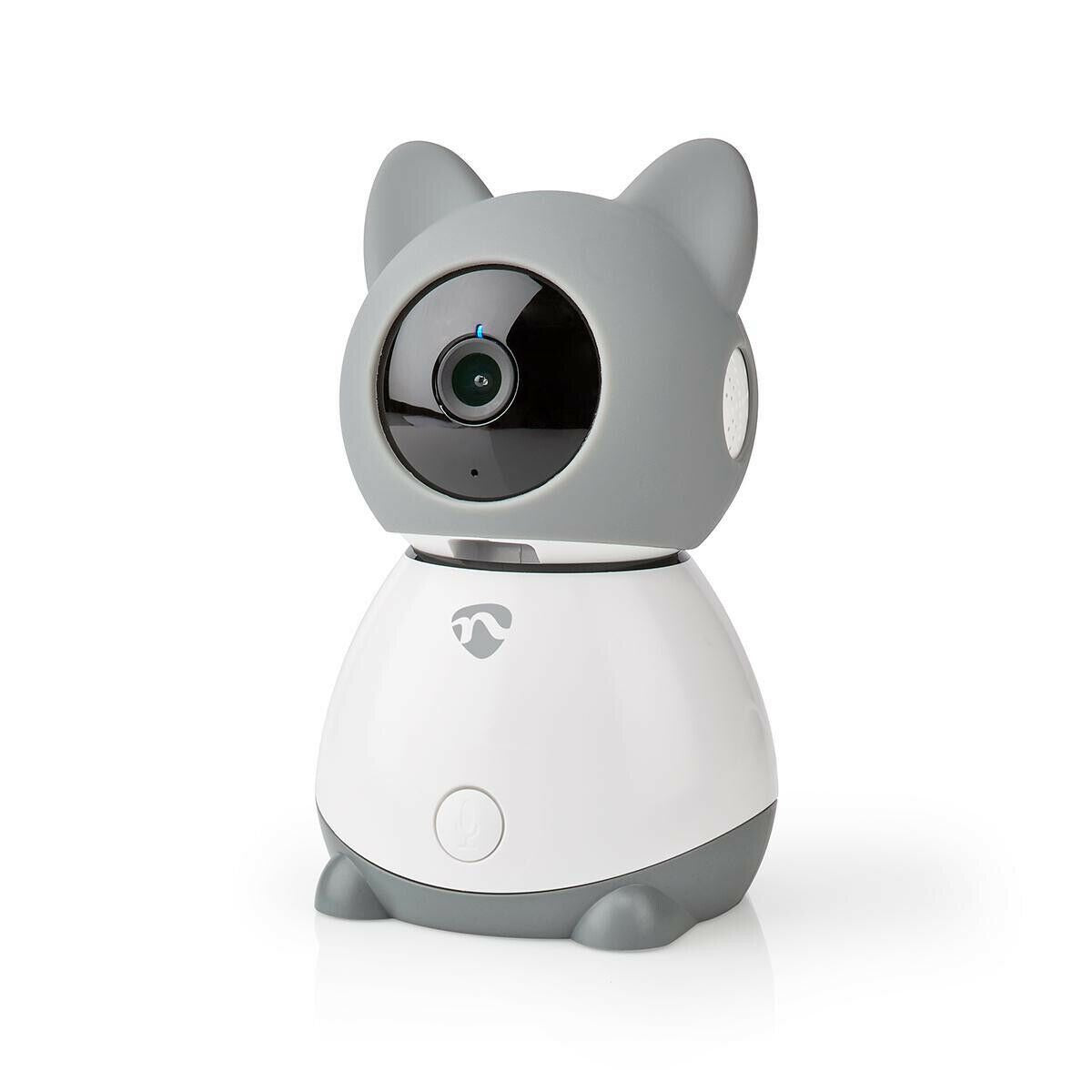 Nedis SmartLife Indoor Camera | Wi-Fi | Full HD 1080p | Pan tilt | Cloud Storage (optional) / microSD (not included) | With motion sensor | Night vision | Grey / White